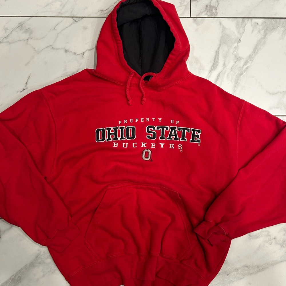 Vintage Ohio State Buckeyes Boxy Fit Pullover Hoodie